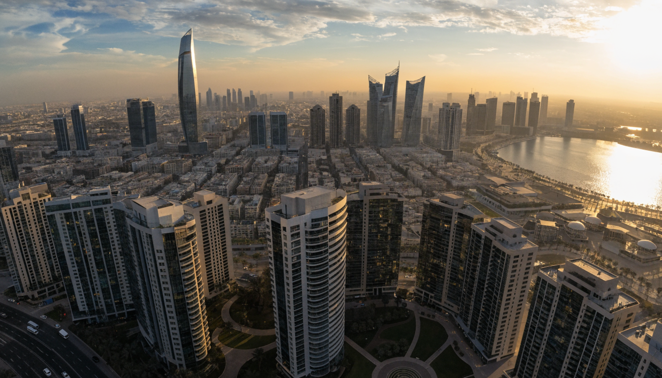 Dubai real estate broker managing leads through CRM on laptop