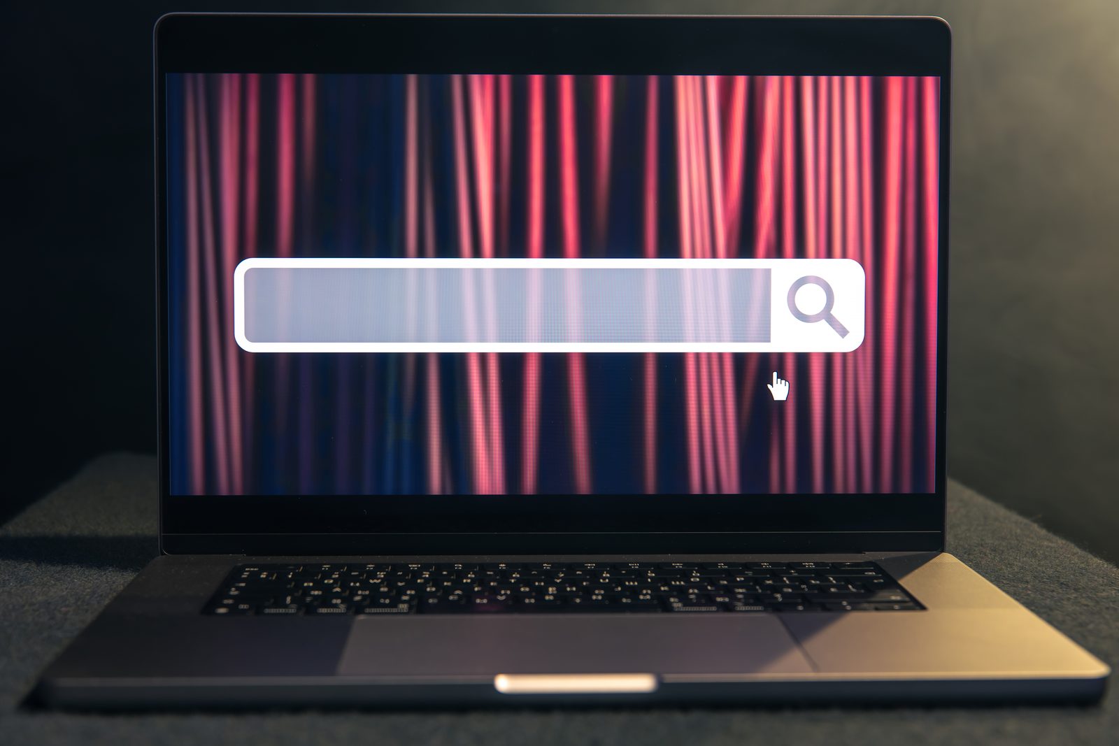 Search results being reviewed on a laptop