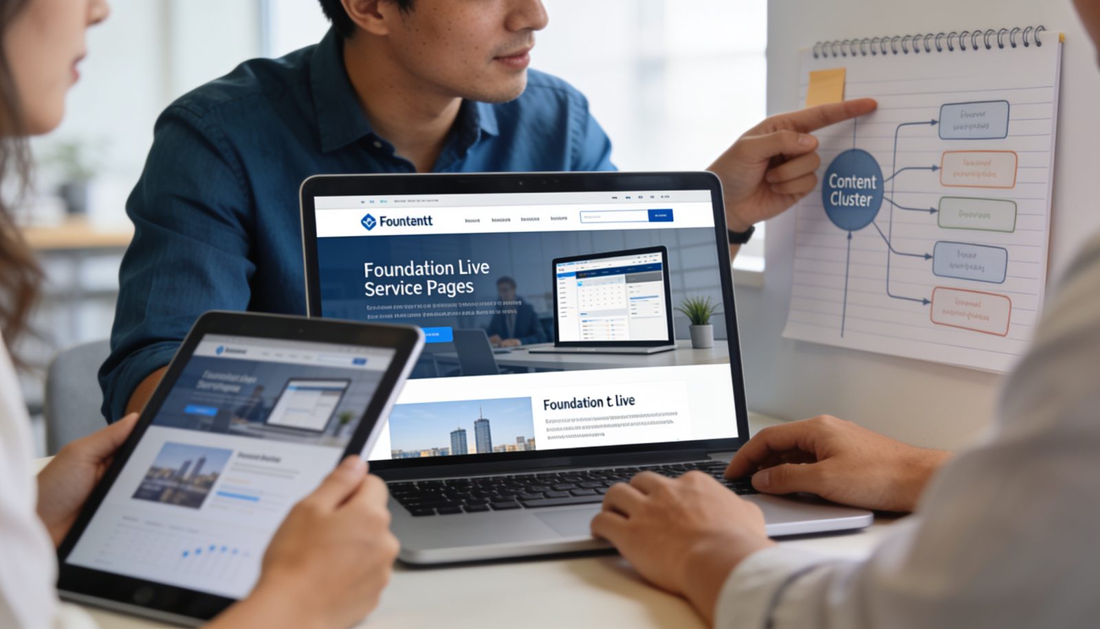 Newly launched service pages reviewed by a content team