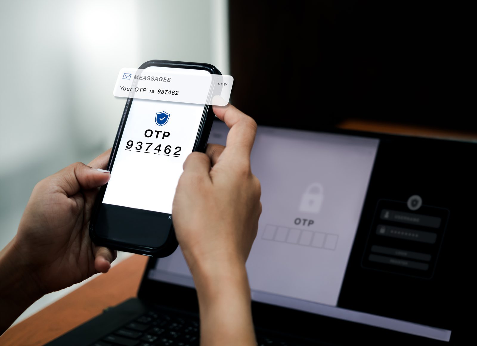 Verifying a WhatsApp Business number with a code on a smartphone