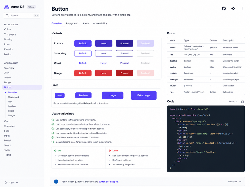 Design System & Documentation